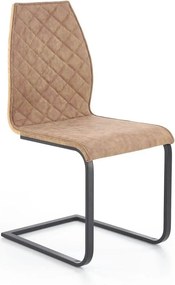 Scaun K265, maro/negru, piele ecologica/metal, 43x58x94 cm