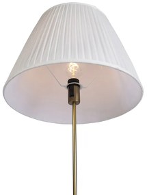 Lampă de podea din bronz cu abajur plisat crem 45 cm reglabil - Parte