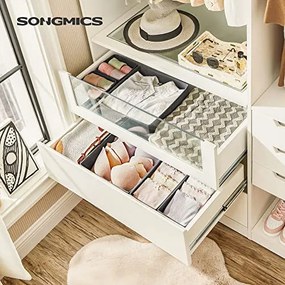 Set 6 organizatoare sertar, textil, gri, Songmics