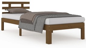 814722 vidaXL Cadru de pat single, maro miere, 90x190 cm, lemn masiv
