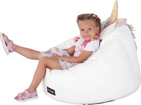 Fotoliu tip sac unicorn, alb, INOROG