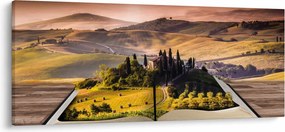 Tablou cu peisaj în carte (120x50 cm)