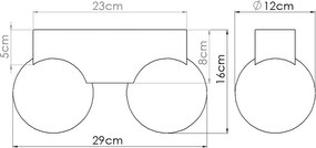 Plafonieră albă/în culoare naturală cu abajur din sticlă ø 12 cm Solum – Sollux