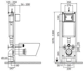 Rezervor wc incastrat Cersanit Tech Line Base A