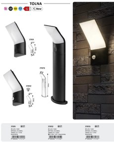 Aplica LED exterior, Senzor de miscare, Protectie IP54, Tolna
