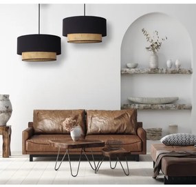 Lustră pe cablu Duolla BOHO 1xE27/15W/230V d. 45 cm negru/ratan