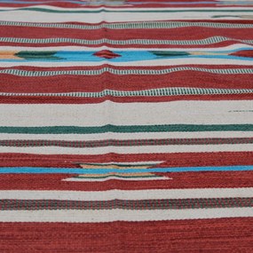 Covor Chilim Indian 140x200 covor kilim modern din bumbac