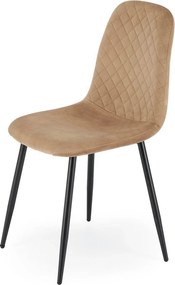 Scaun K608, bej, stofa catifelata/metal, 45x52x88 cm