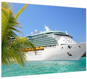 Tablou pe sticlă - Vas de croazieră (70x50 cm)