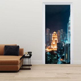 Fototapet pentru ușă - Noaptea în Kuala Lumpur (95x205cm)
