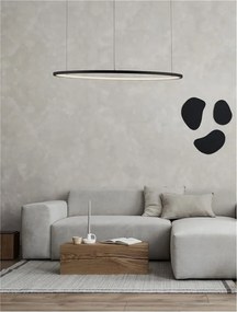 Lustra LED suspendata design modern circular TARQUIN D-80cm negru