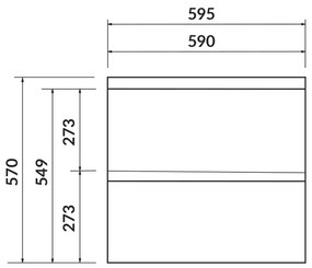 Mobilier suspendat Cersanit, Moduo, pentru lavoar incastrabil, 60 cm, gri