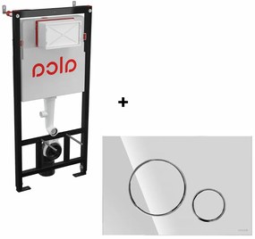 Set rezervor incastrat Alcaplast, cu clapeta de actionare crom lucios, Cersanit Opti B2