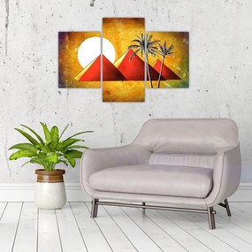 Tablou cu piramidele egiptene pictate (90x60 cm)