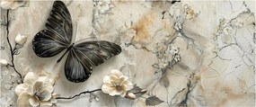 Tablou - Marmură de fundal cu fluturi (120x50 cm)
