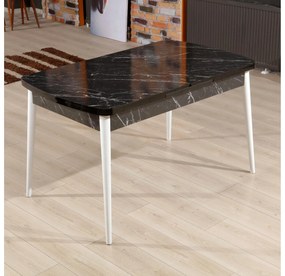 Masă sufragerie Pinava (negru + alb) (pentru 4 persoane). 1093743