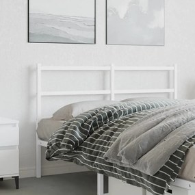 355446 vidaXL Tăblie de pat metalică, alb, 135 cm