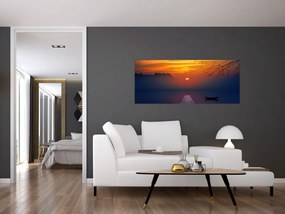 Tablou cu podul în apus de soare (120x50 cm)