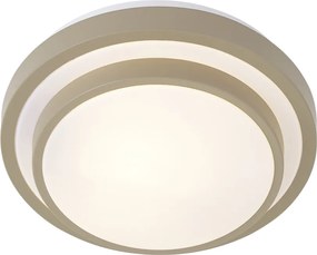 Plafonieră modernă gri-maro cu alb 25cm IP44 - Walden