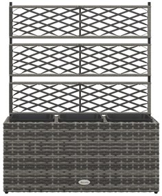 Outsunny Jardinieră de Gradină Autoportantă, Pat de Flori pentru Plante Cățărătoare, Design Modern, 84x30x107cm, Gri Deschis | Aosom Romania