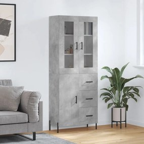 vidaXL Dulap înalt, gri beton, 69,5x34x180, lemn compozit