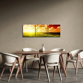 Tablou cu furtuna de vară (cu ceas) (90x30 cm)