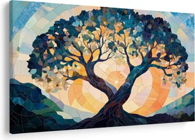 Tablou – Mozaic – soare și arbore II. (90x60 cm)