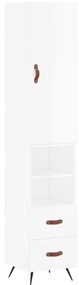 3198891 vidaXL Dulap înalt, alb extralucios, 34,5x34x180 cm, lemn prelucrat