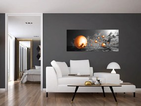 Tabloul bilelor portocalii abstarcte (120x50 cm)