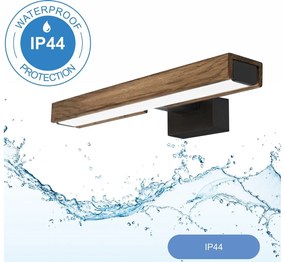 Aplică LED pentru oglindă de baie Brilagi WOODY MIRROR LED/8W/230V IP44 stejar/negru