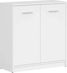 Comoda NEPO PLUS, alb, PAL laminat, cu 2 usi, 80x34x84 cm