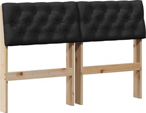 vidaXL Tăblie tapițată Negru 120 cm Lemn de pin masiv