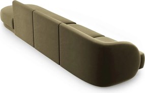 Canapea 4 locuri cotiera dreapta, Miley, Micadoni Home, BL, 325x85x74 cm, catifea, verde