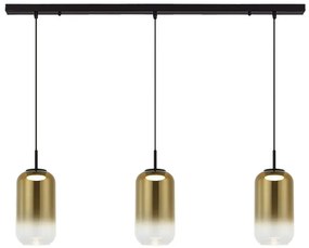 Lustra LED suspendata design decorativ Chloe 3L negru/auriu