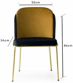 Set de scaune de sufragerie Dore Gold, 2 buc., 2 buc.