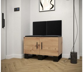 Set mobilier pentru hol Amanda 19 (Stejar artisan + Negru). 1086023