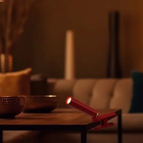 Lampă de birou LED magnetică reglabilă LED/3W/5V 4000K 1500 mAh roșie