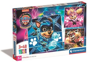 Patrula Cățelușilor Mighty Puzzle Clementoni de 3x48 bucăți