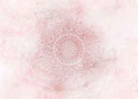 Tablou pe sticlă - Mandala roz (70x50 cm)