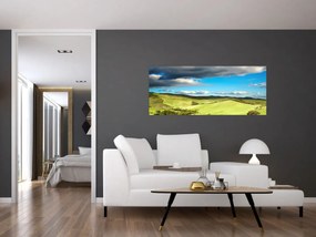 Tablou - Peisaj verde cu dealuri (120x50 cm)