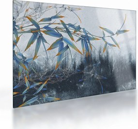 Tablou pe sticlă - Bambus pe perete (70x50 cm)