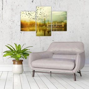 Tablou peisajului pictat cu sediul (90x60 cm)