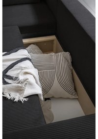 Colțar gri antracit extensibil cu tapițerie din catifea reiată (cu colț variabil) Brave Dave – Miuform