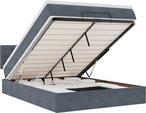 vidaXL Cadru de pat otoman cu saltea Gri închis 140x200cm catifea