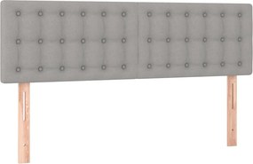 vidaXL Tăblii de pat, gri deschis, 144x5x78/88 cm, textil