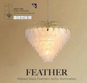 Candelabru alama lucios sticla mata Feather 10Lt