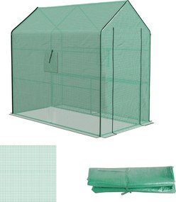 Outsunny Bătătură de înlocuire pentru seră de grădină 140 x 213 x 190 cm cu fereastră, ușă anti-UV pentru grădină - Verde | Aosom Romania