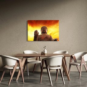 Tablou - Buddha cu fundal roșu și galben (90x60 cm)