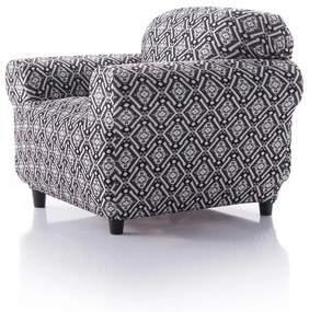 Huse monoelastice alb-negru ZUMA fotoliu (l. 70 - 110 cm)