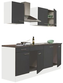 Mobilă de bucătărie Yorki 210, corp alb, cu față antracit satinat